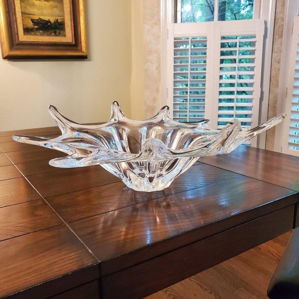 Daum France Crystal Large Orion Starfish‎ Glass Bowl Statement Piece Art 1950s